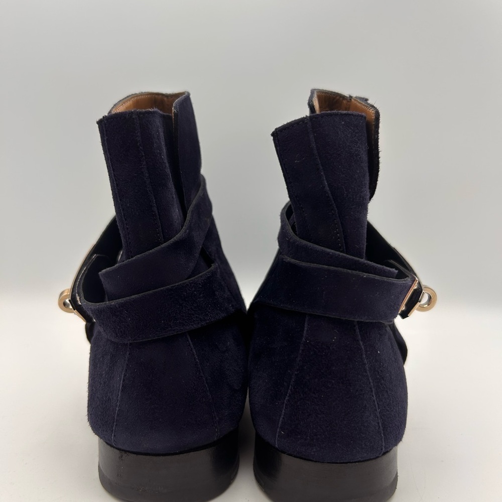 Hermes Neo Boots Navy Suede Palladium Hardware SIZE 38.5 No Box No Dustbag - Picture 3 of 16